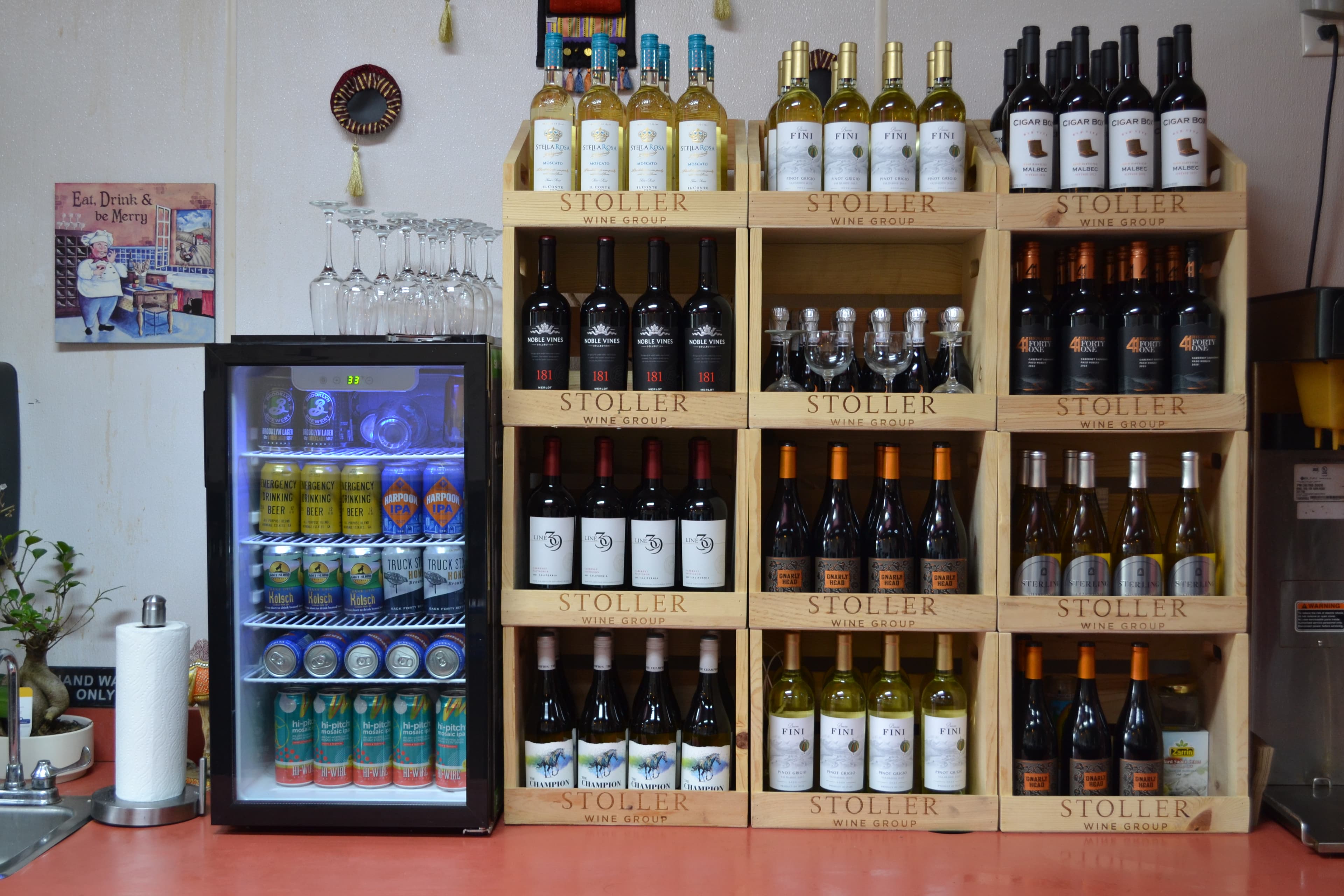 Wine and drinks selection at Sahara Grill