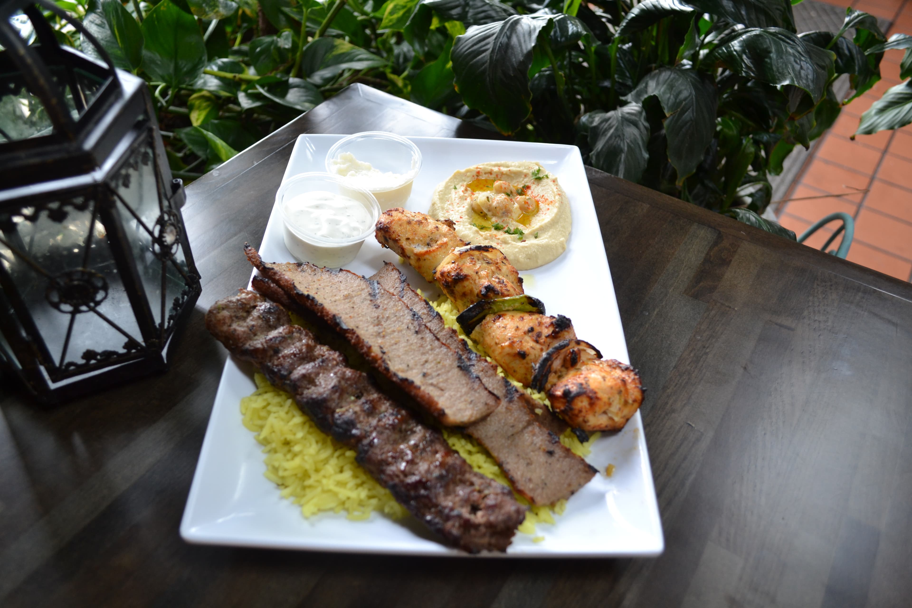 Freshly prepared kebab platter